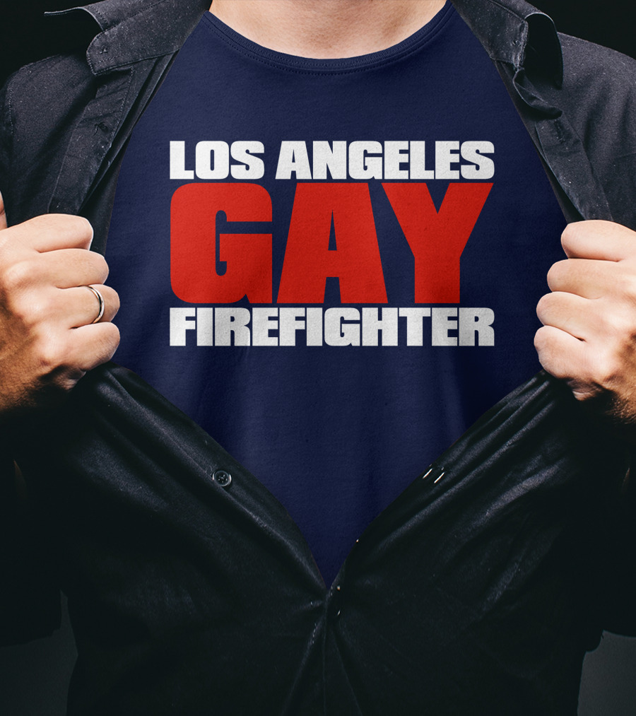 Los Angeles Gay Firefighter Pride Emblem T-Shirt