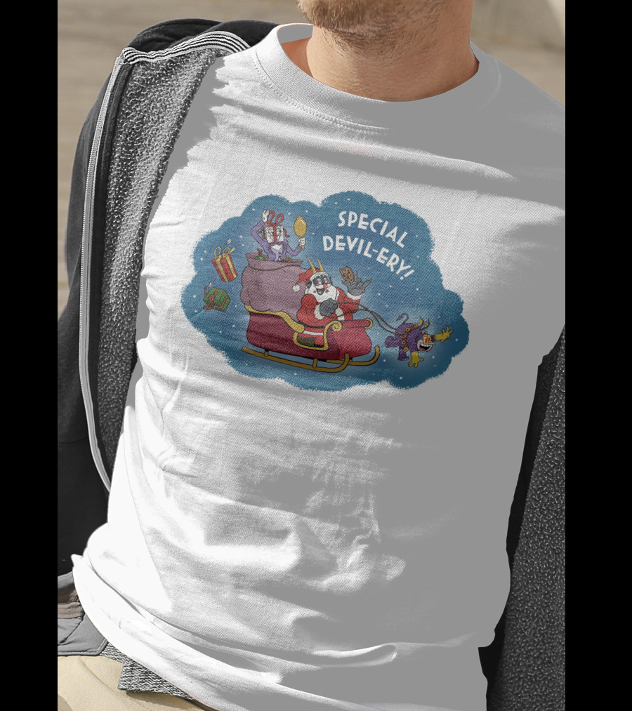 Special Devil-Ery Santa Sleigh With Gifts And Characters T-Shirt