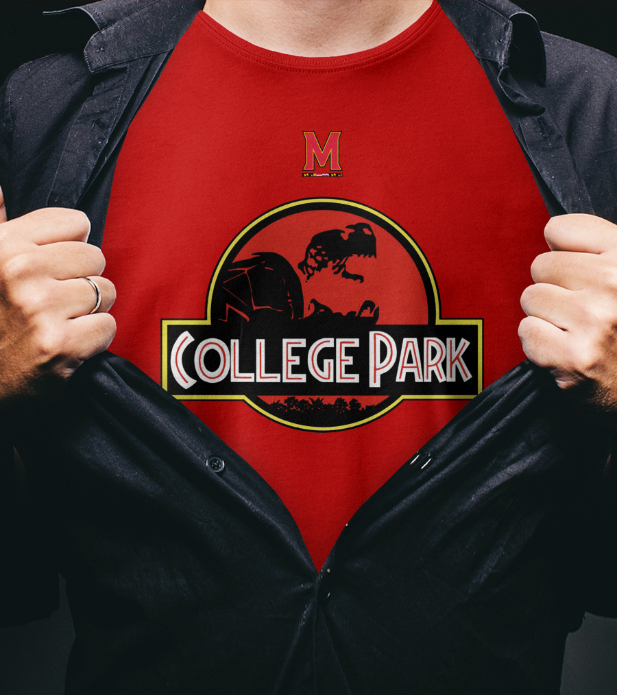 Maryland Terrapins Jurassic Park Inspired College Park T-Shirt