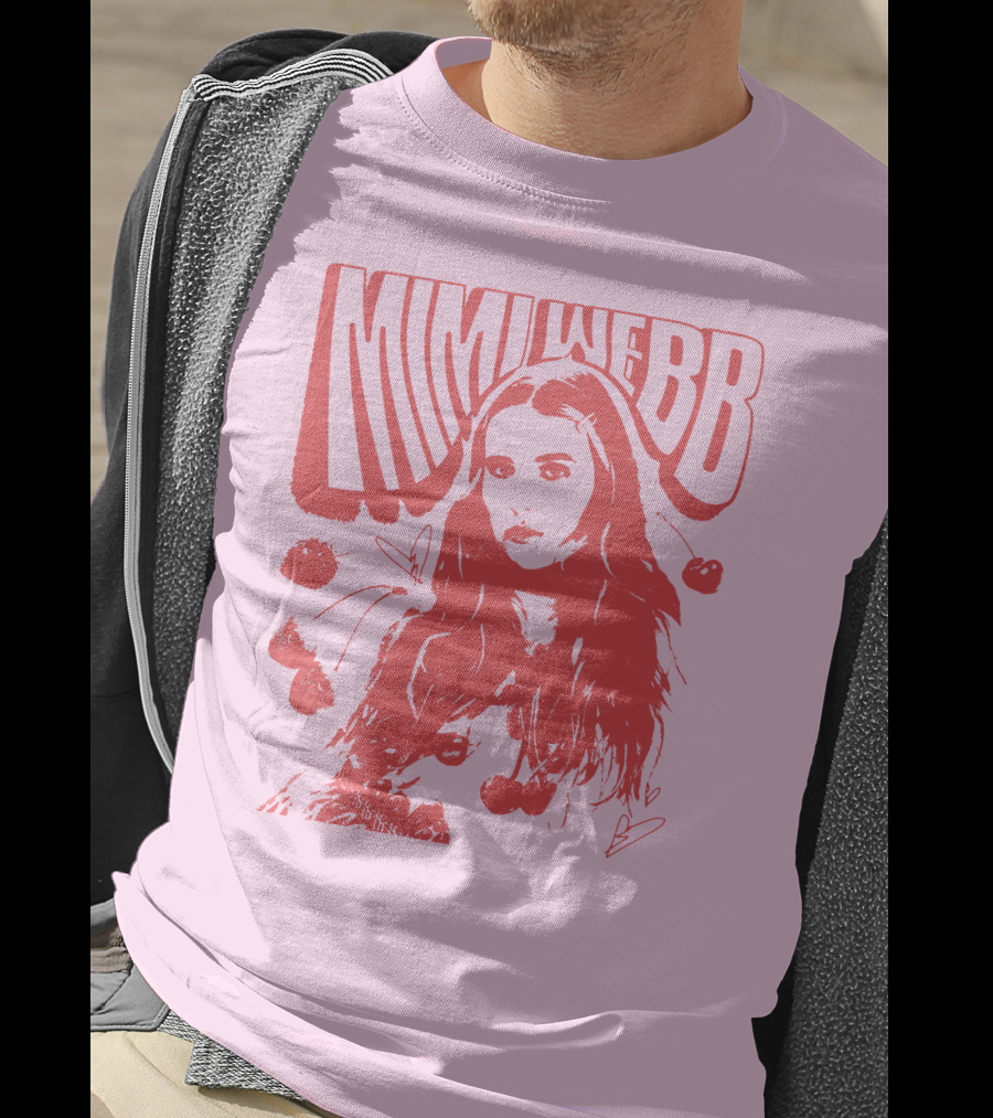 Mimi Webb Cherry Photo With Hand-Drawn Heart And Cherries T-Shirt