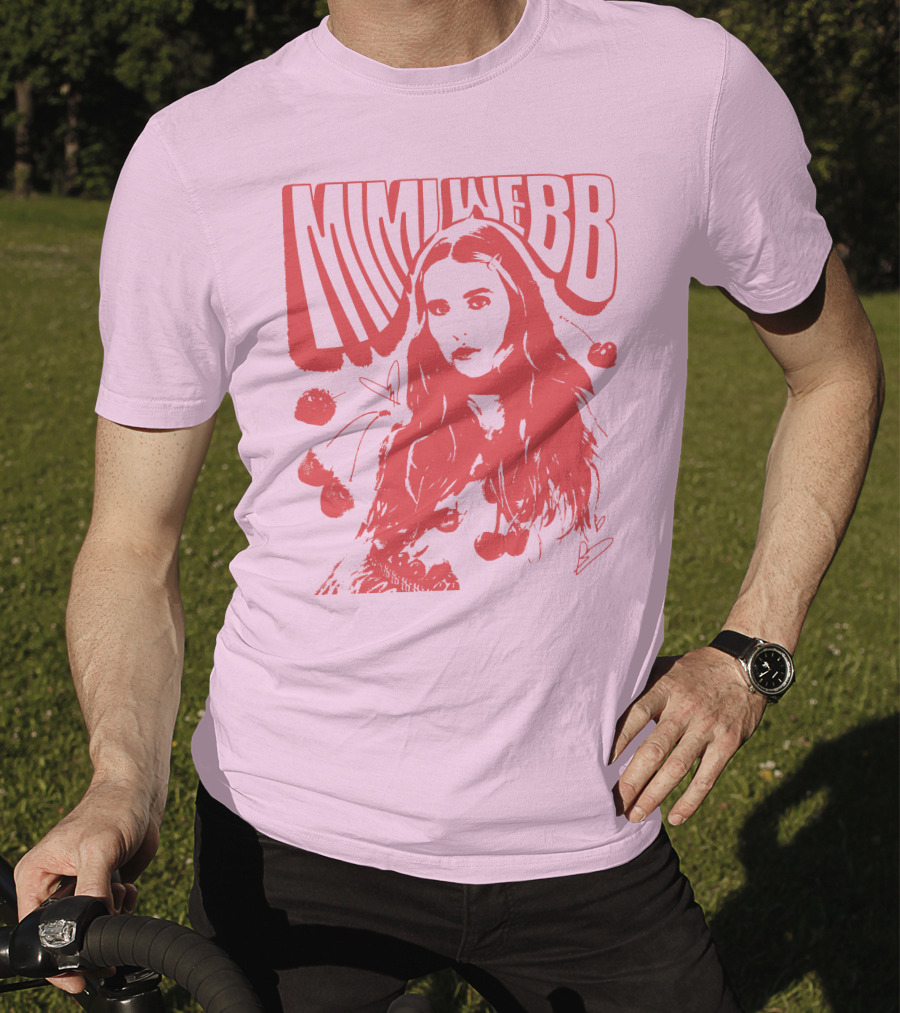 Mimi Webb Cherry Photo With Hand-Drawn Heart And Cherries T-Shirt