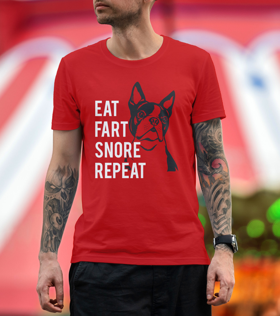 EAT FART SNORE REPEAT Bulldog T-Shirt