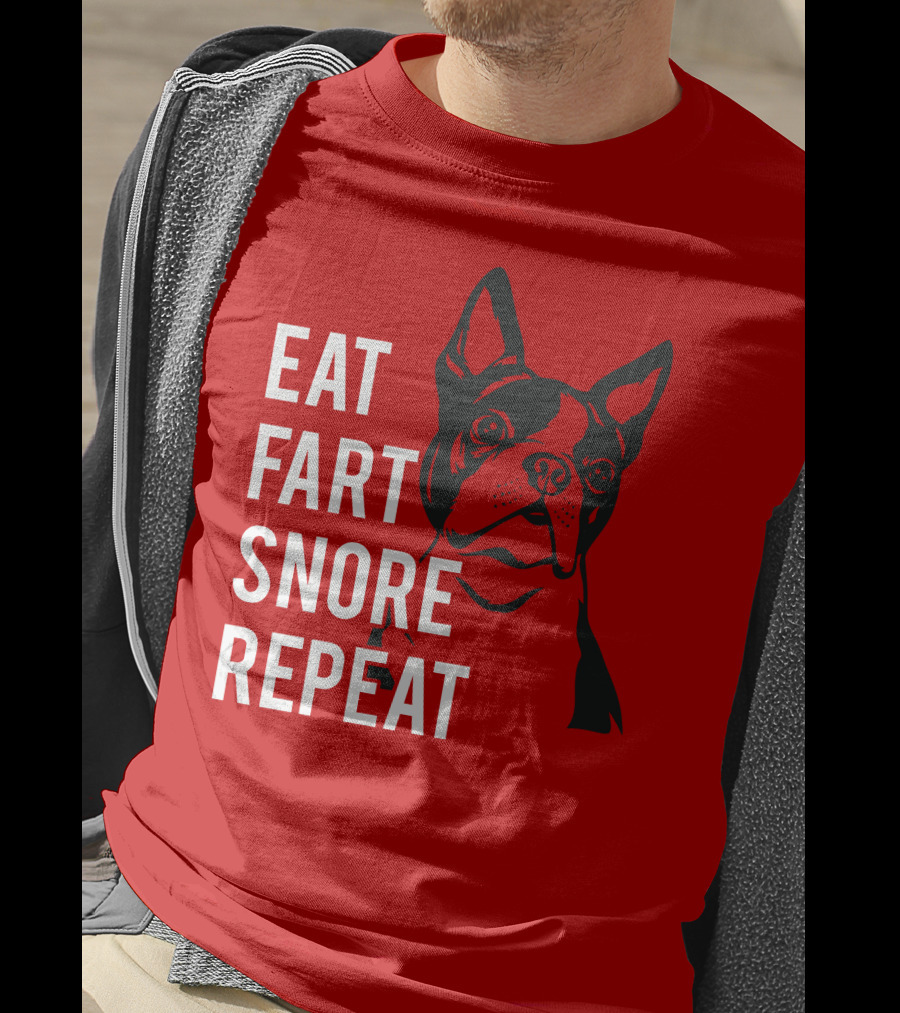 EAT FART SNORE REPEAT Bulldog T-Shirt