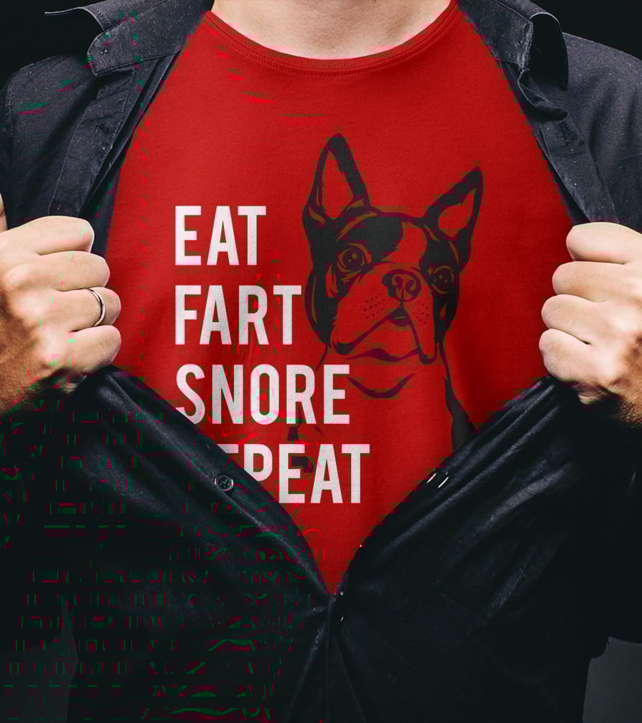 EAT FART SNORE REPEAT Bulldog T-Shirt