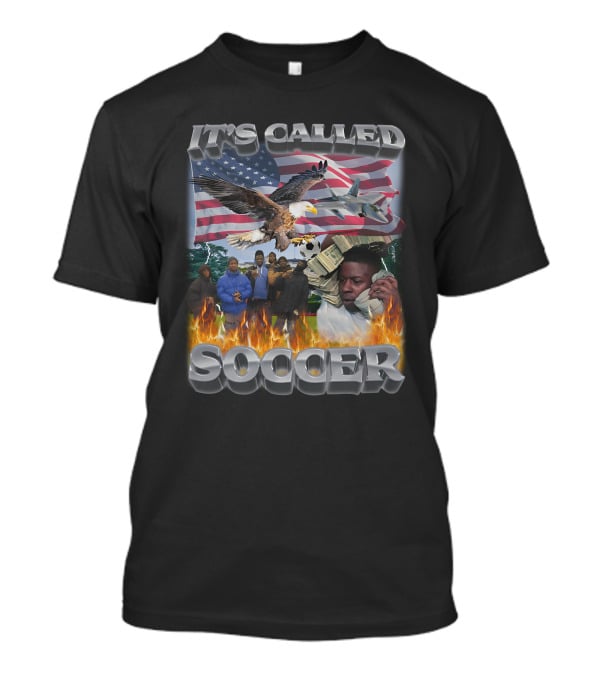 It's Called Soccer Swag Stimulus American Flag Eagle Money Flames T-Shirt