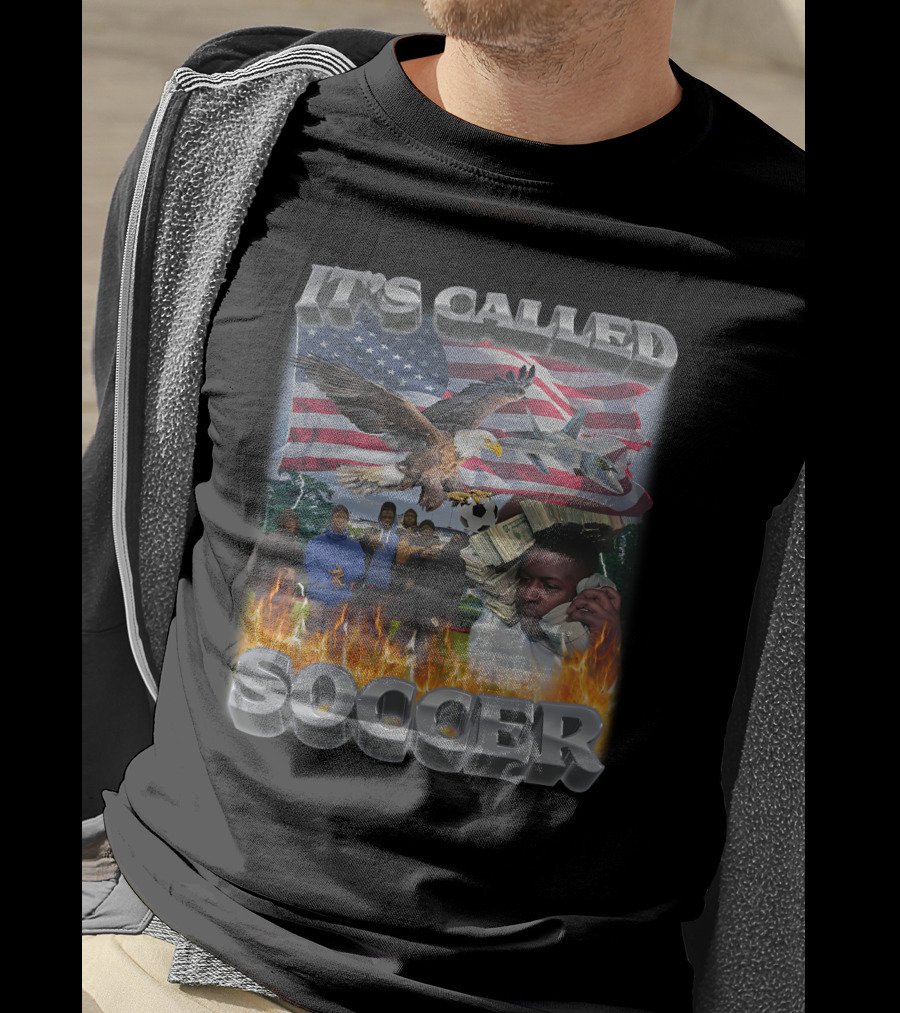 It's Called Soccer Swag Stimulus American Flag Eagle Money Flames T-Shirt