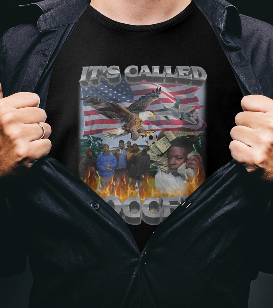 It's Called Soccer Swag Stimulus American Flag Eagle Money Flames T-Shirt