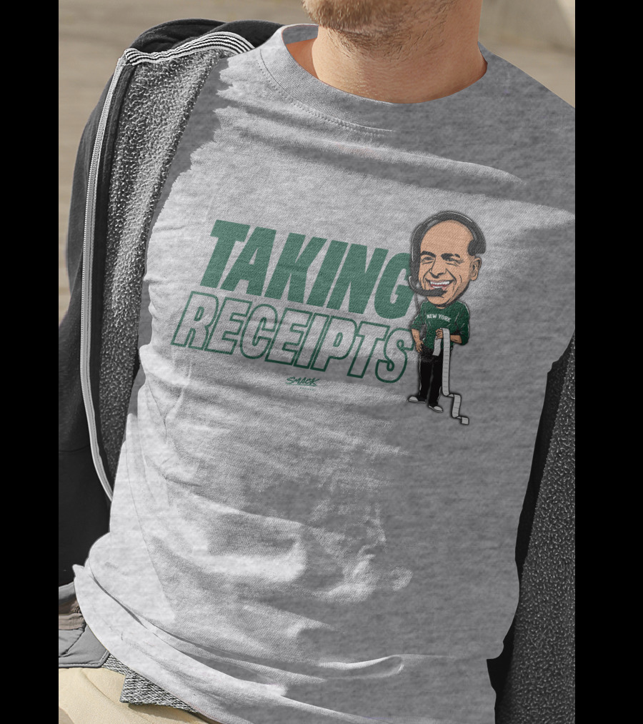 Taking Receipts New York Football Fans Sack Studios T-Shirt