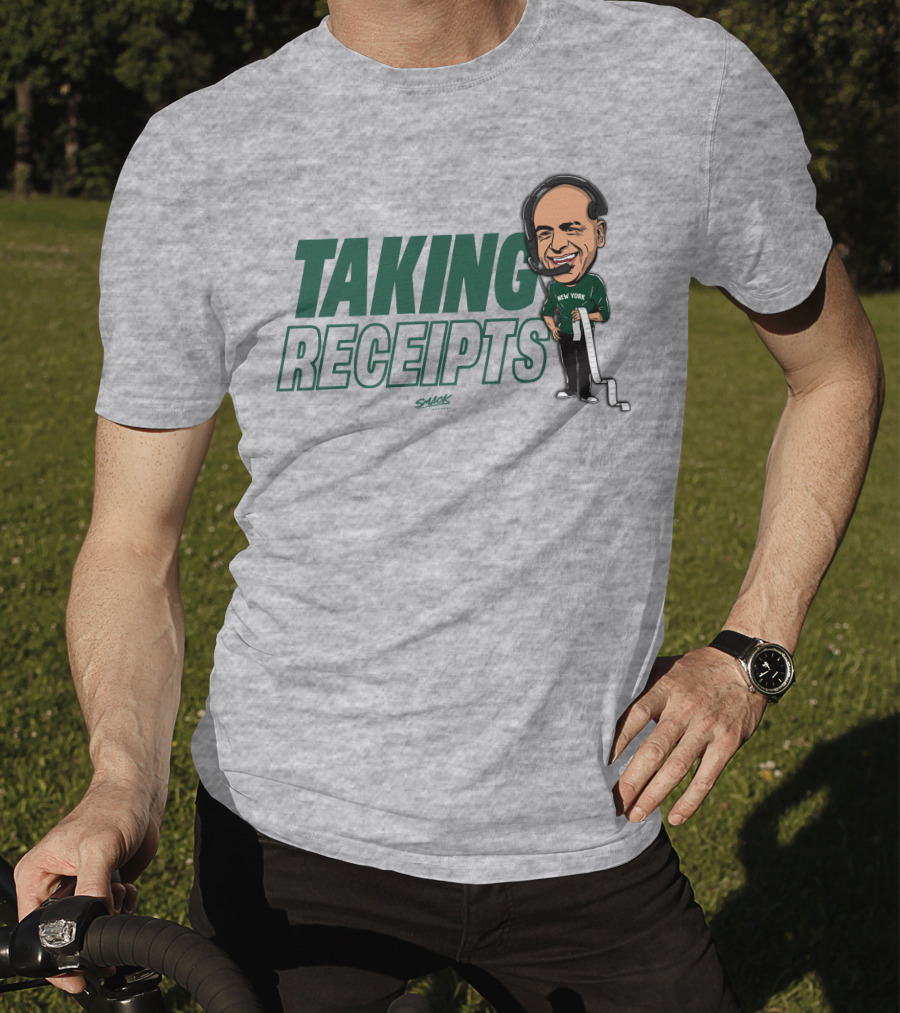 Taking Receipts New York Football Fans Sack Studios T-Shirt