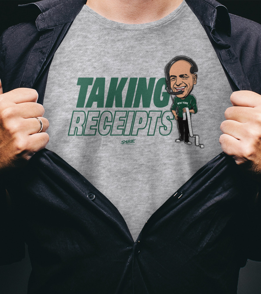 Taking Receipts New York Football Fans Sack Studios T-Shirt