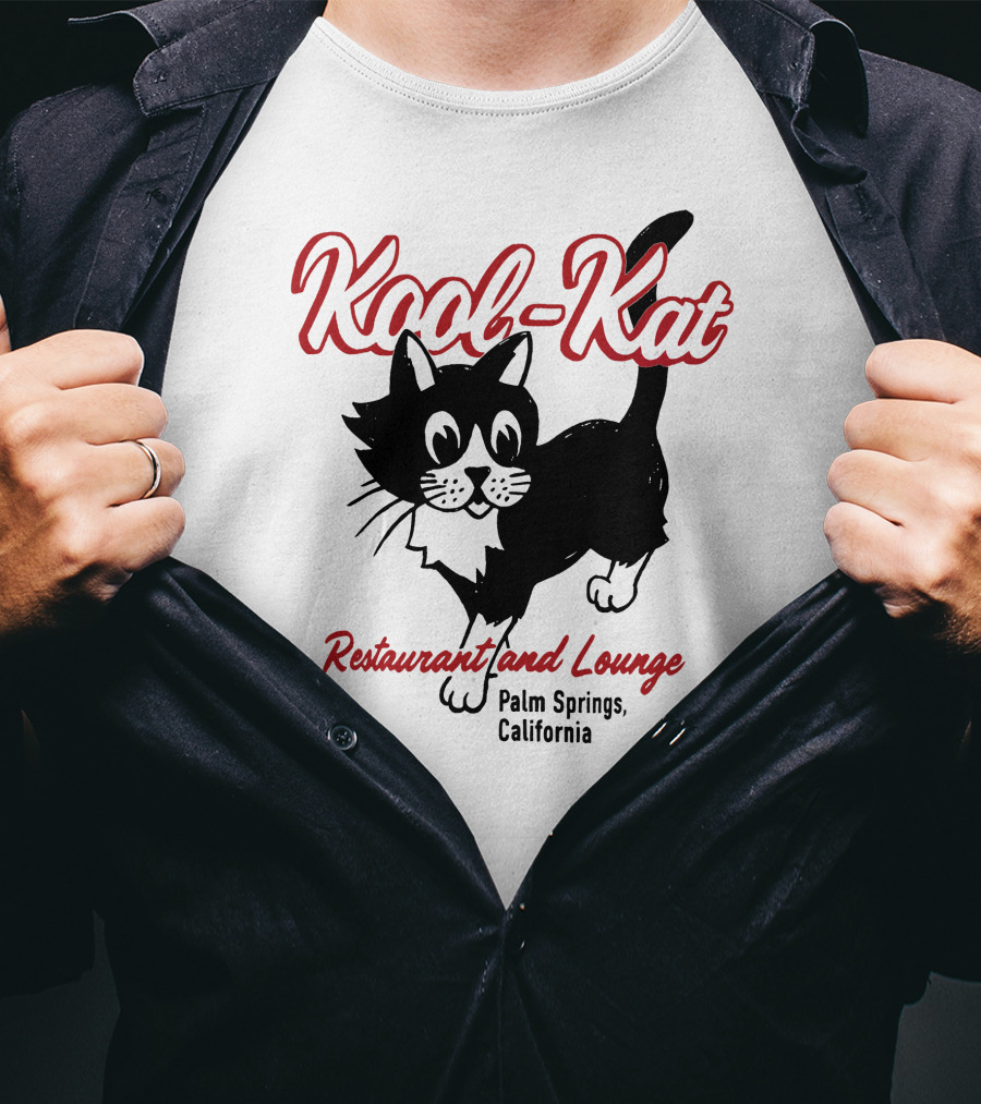 Kool-Kat Restaurant And Lounge Palm Springs California Playful Cat T-Shirt