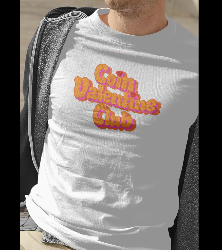 Coin Valentine Club Retro Style With Heart Accents T-Shirt