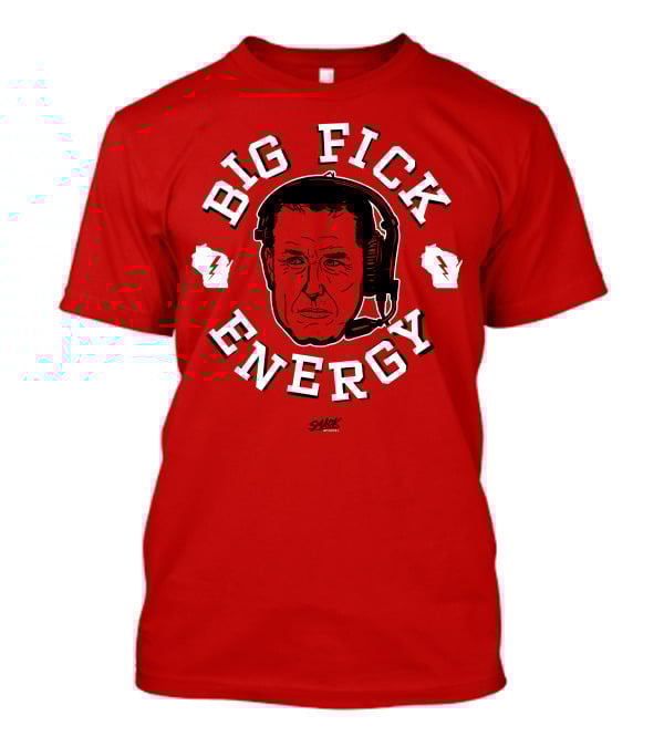 Big Fick Energy Smack Apparel Headset Illustration On Red T-Shirt