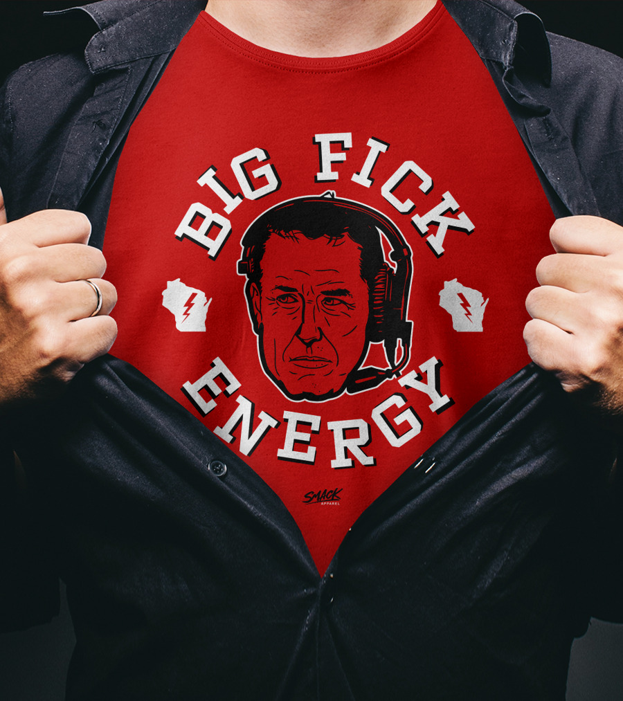 Big Fick Energy Smack Apparel Headset Illustration On Red T-Shirt