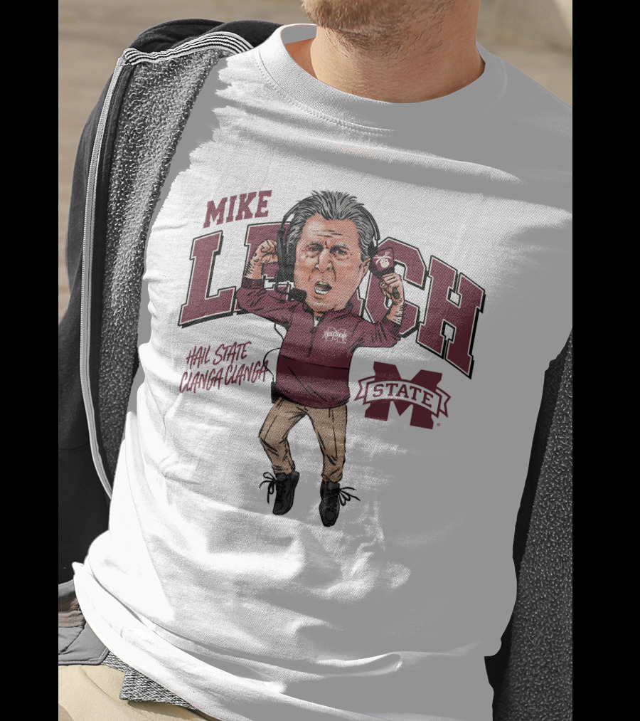 Mike Leach Hail State Clanga Clanga Mississippi State Coach T-Shirt