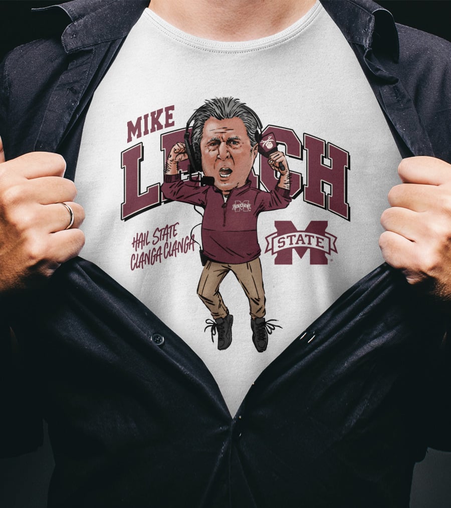 Mike Leach Hail State Clanga Clanga Mississippi State Coach T-Shirt