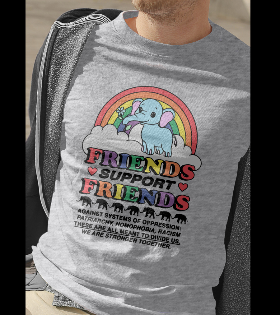 Friends Support Friends Against Systems Of Oppression Patriarchy Homophobia Racism We Are Stronger Together T-Shirt