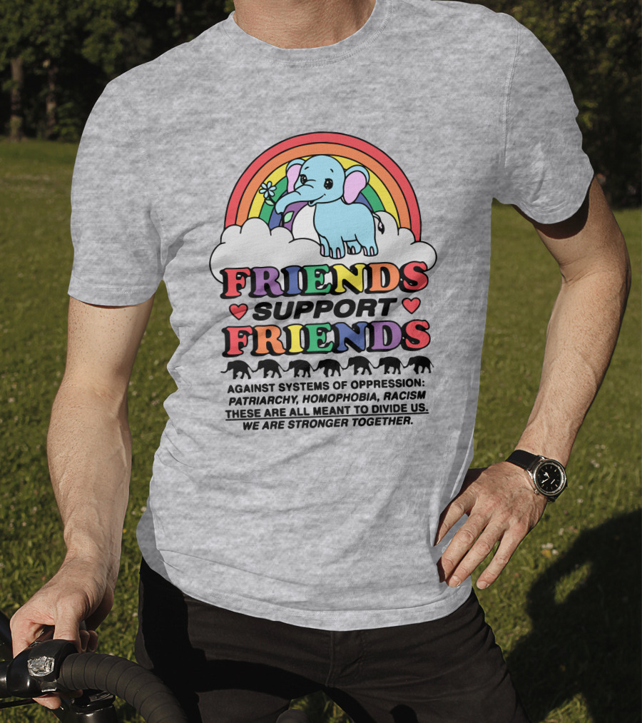 Friends Support Friends Against Systems Of Oppression Patriarchy Homophobia Racism We Are Stronger Together T-Shirt
