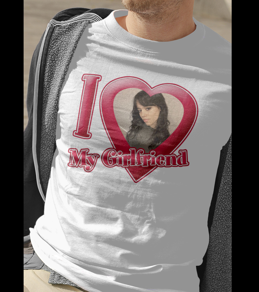 I Love My Girlfriend Jenna Ortega Heart Photo T-Shirt