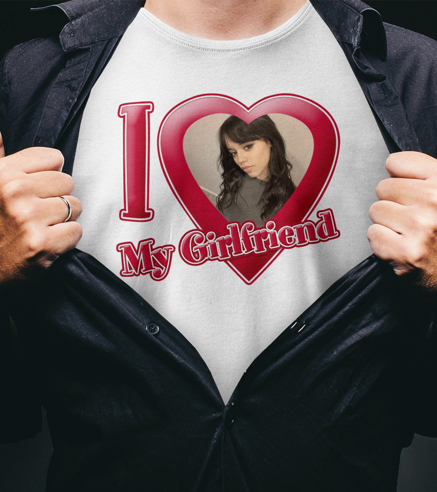 I Love My Girlfriend Jenna Ortega Heart Photo T-Shirt