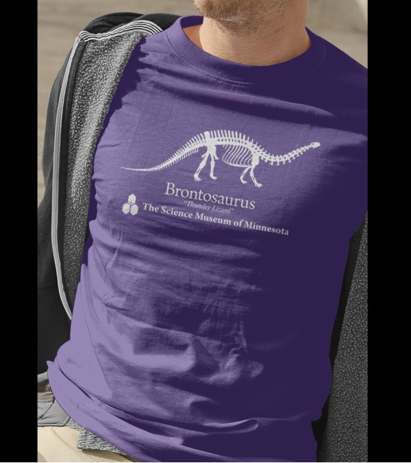 Brontosaurus Thunder Lizard Dinosaur Skeleton The Science Museum Of Minnesota T-Shirt