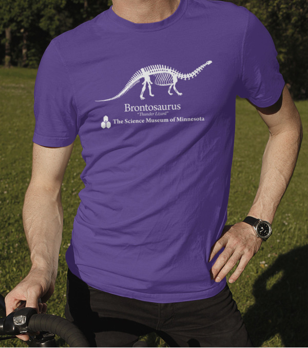 Brontosaurus Thunder Lizard Dinosaur Skeleton The Science Museum Of Minnesota T-Shirt