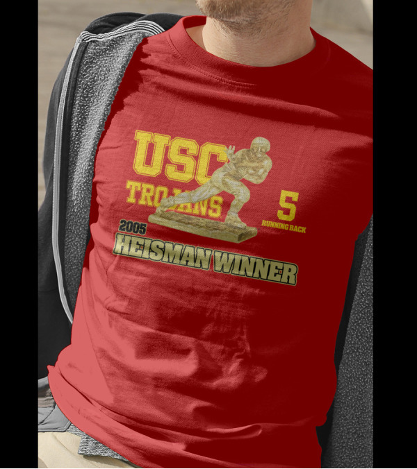 USC Trojans 5 Running Back 2005 Heisman Winner Football Achievement T-Shirt