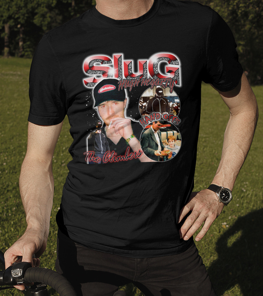 Slug Hugh Hegarty Hand Offs The Climbers Cap And Figures T-Shirt
