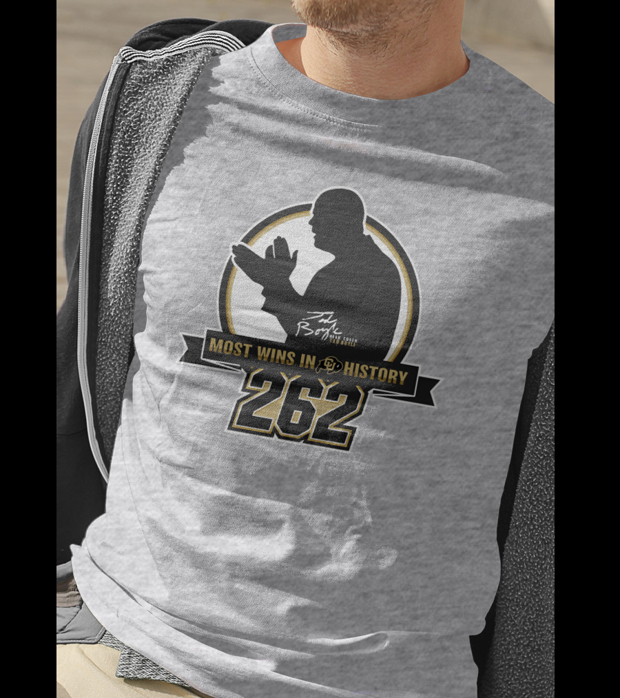 Most Wins In CU History 262 Coach Tad Boyle T-Shirt