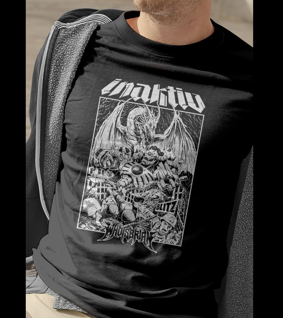 Inaktiv Whoisbrian Blitz Dragon Robot Battle Scene T-Shirt