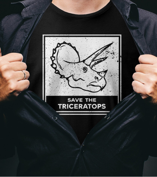 Save The Triceratops Dinosaur Awareness T-Shirt