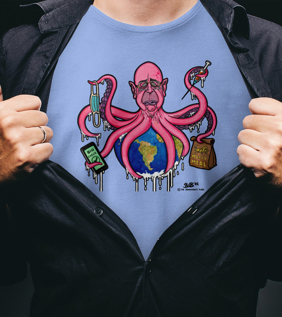 Schwabtopus Earth Bio Check Mask Happy Meal Dripping Syringe T-Shirt