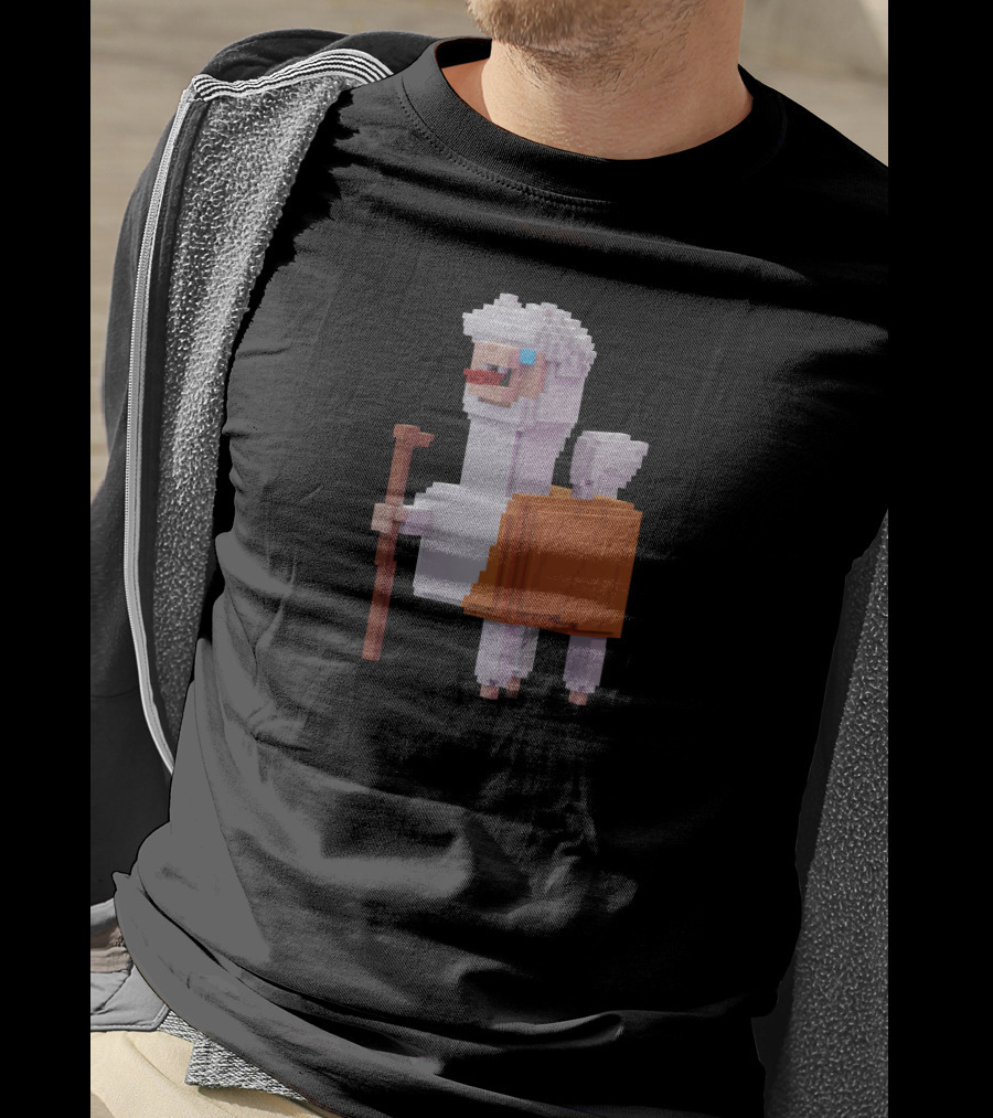 Pacaverse Alpacadabraz Pixel Alpaca Character With Stick And Saddle T-Shirt