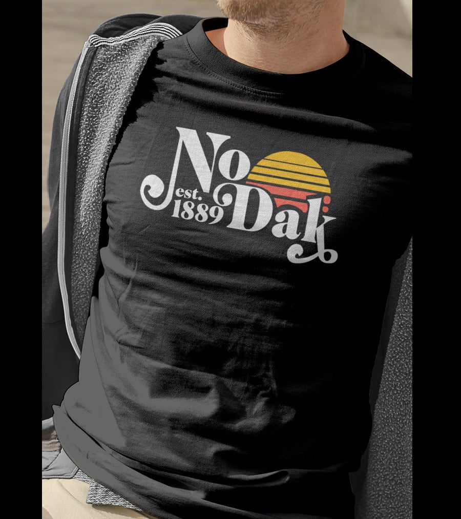 No Dak Est 1889 Retro Sunset T-Shirt