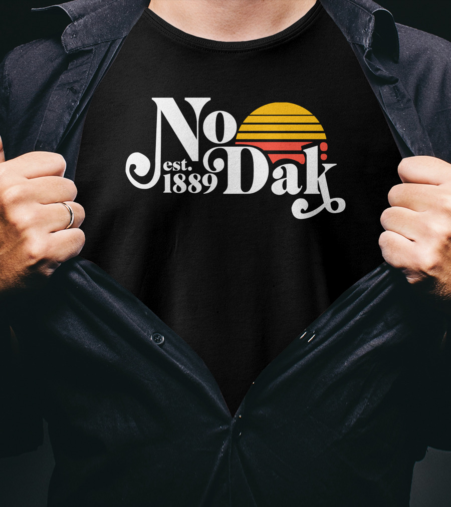 No Dak Est 1889 Retro Sunset T-Shirt