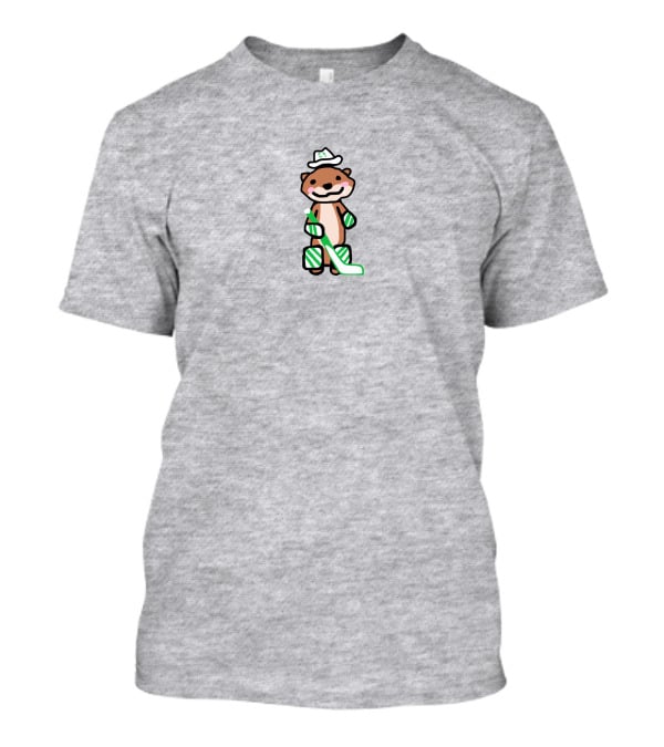 Otter Cowboy With Hockey Stick T-Shirt