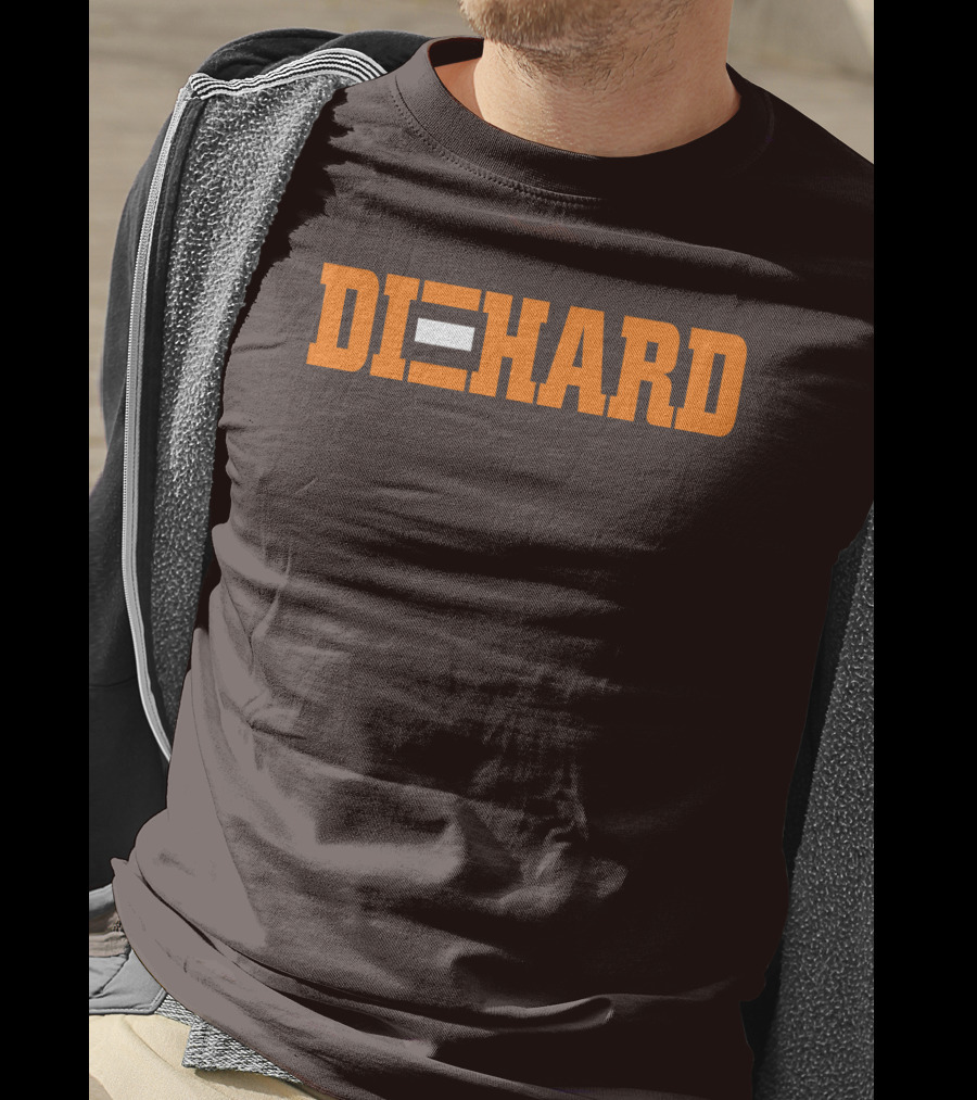 Yvette Diehard Equal Symbol Text In Bold Orange Font T-Shirt