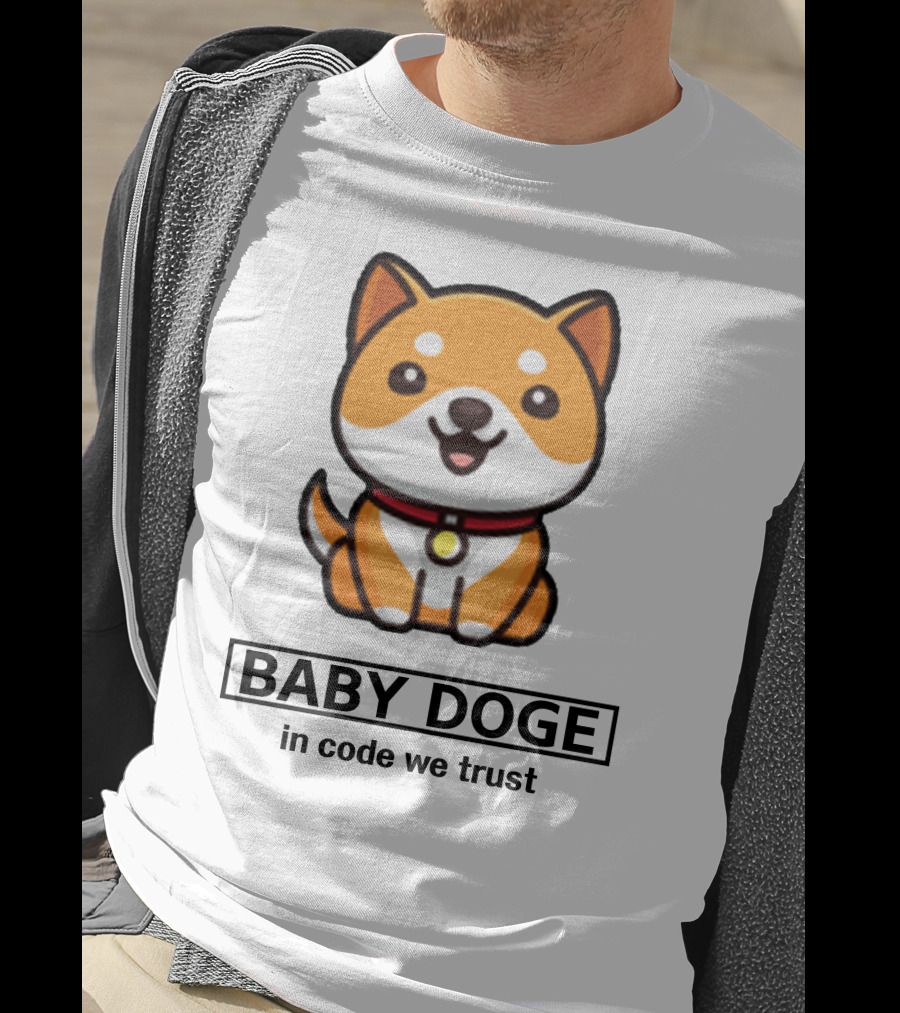 Baby Doge In Code We Trust Kawaii Shiba Inu Puppy T-Shirt