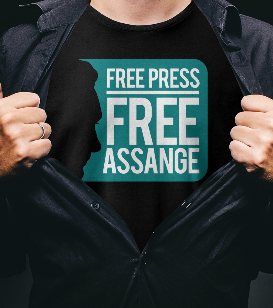 Free Press Free Assange Silhouette Campaign T-Shirt