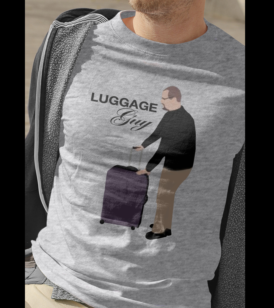 Luggage Guy Barstool Icon With Rolling Suitcase T-Shirt