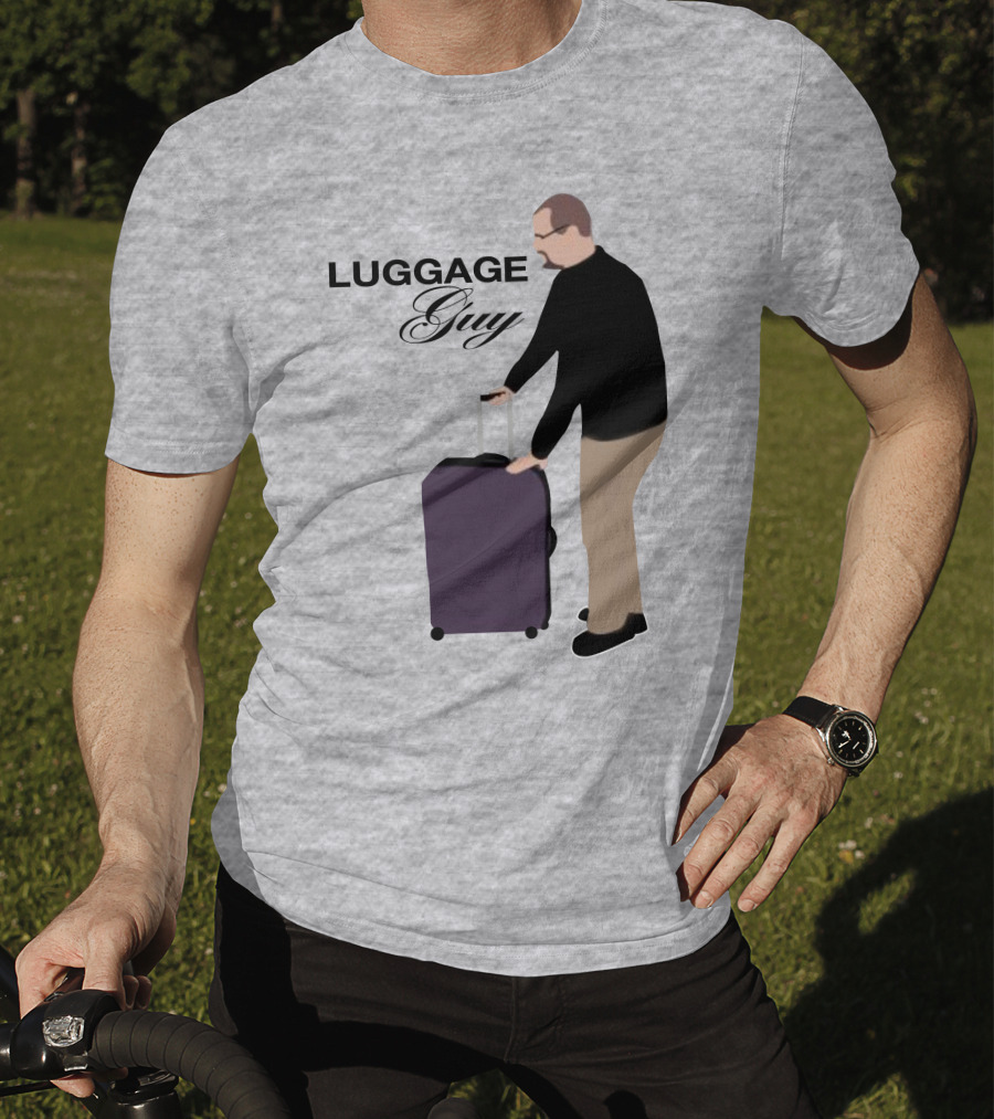 Luggage Guy Barstool Icon With Rolling Suitcase T-Shirt