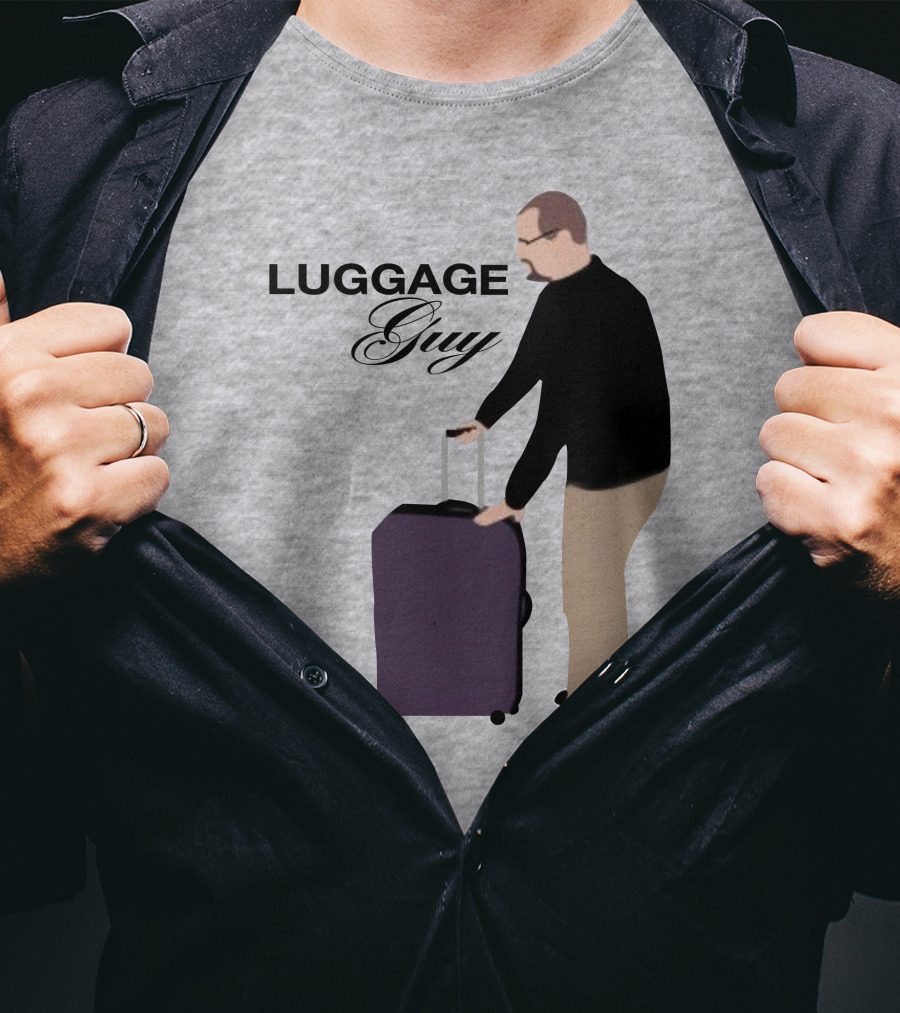 Luggage Guy Barstool Icon With Rolling Suitcase T-Shirt