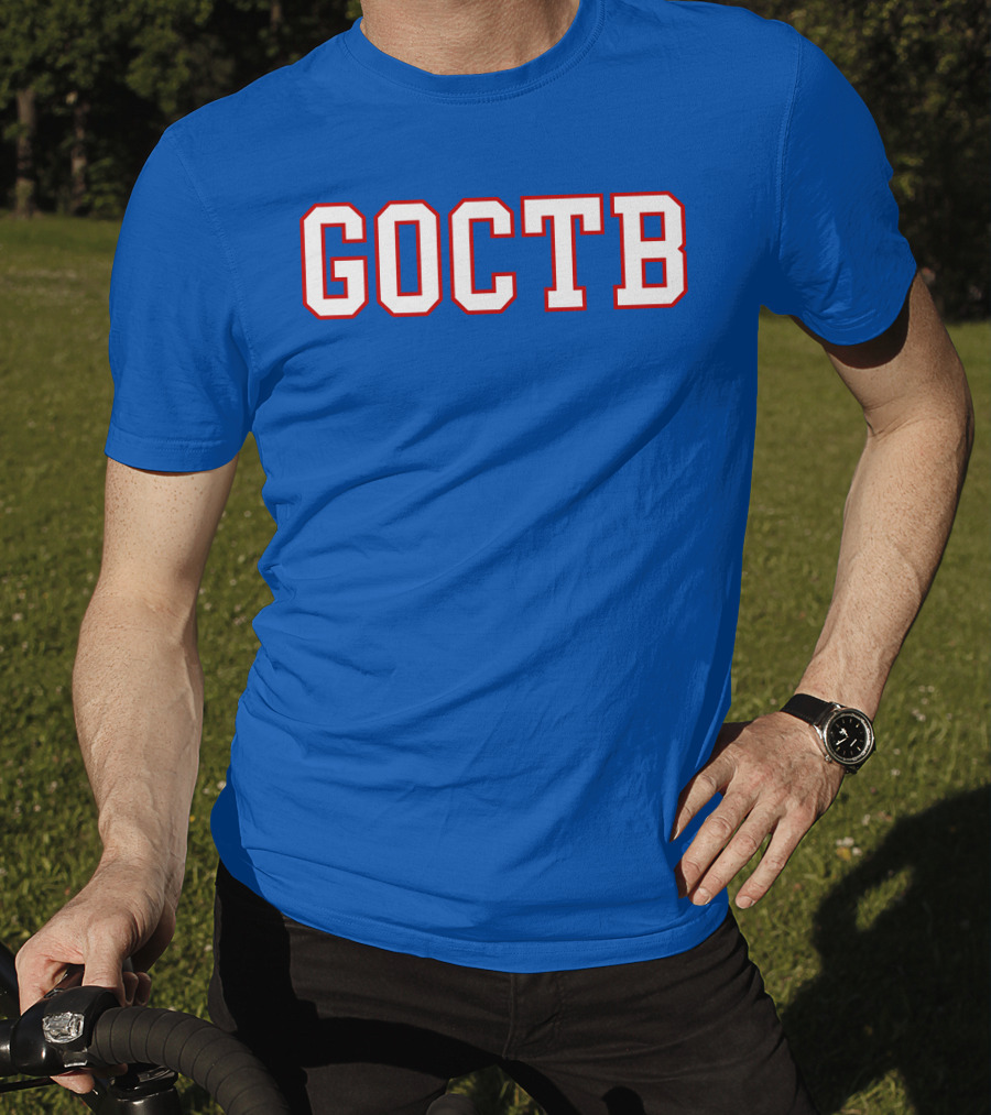 GOCTB 26 S Store Bold Lettering On Blue T-Shirt