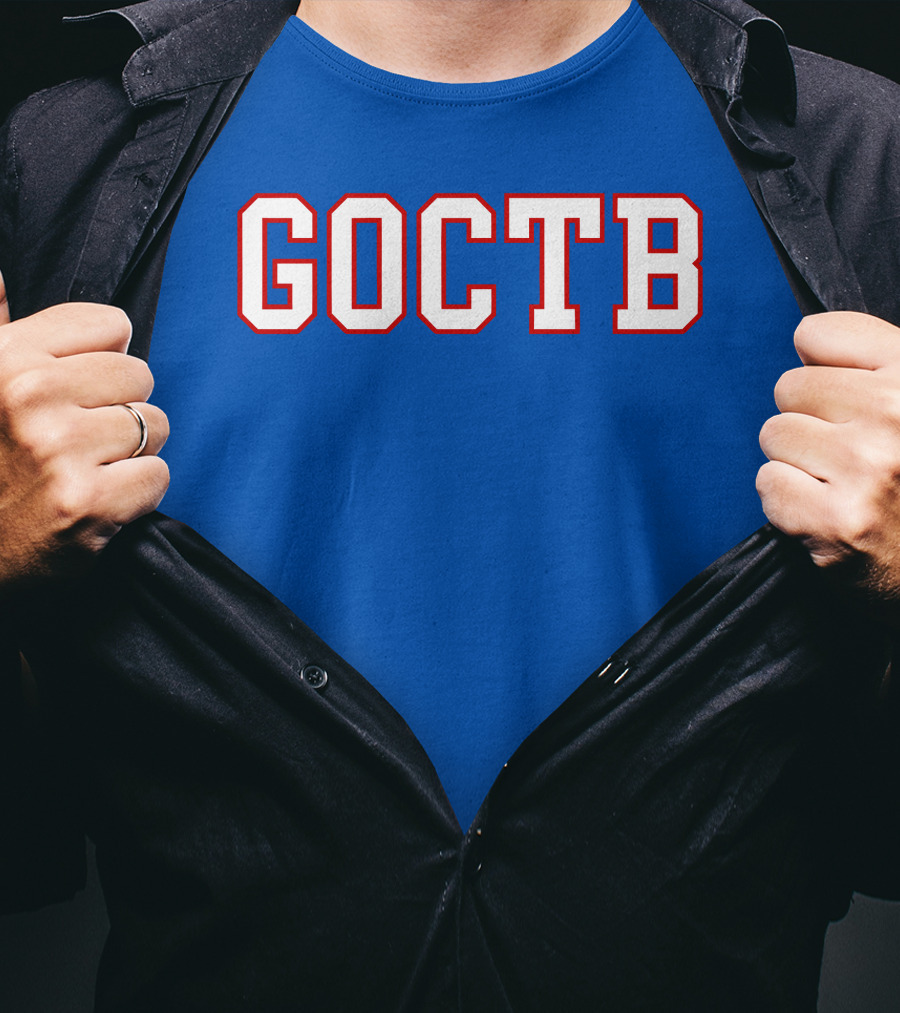 GOCTB 26 S Store Bold Lettering On Blue T-Shirt