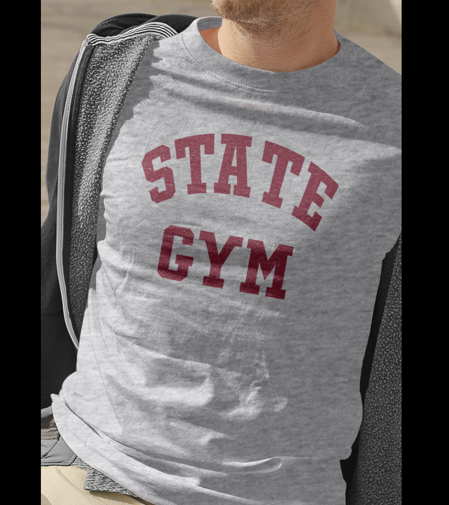 State Gym Vintage Athletic Typography T-Shirt