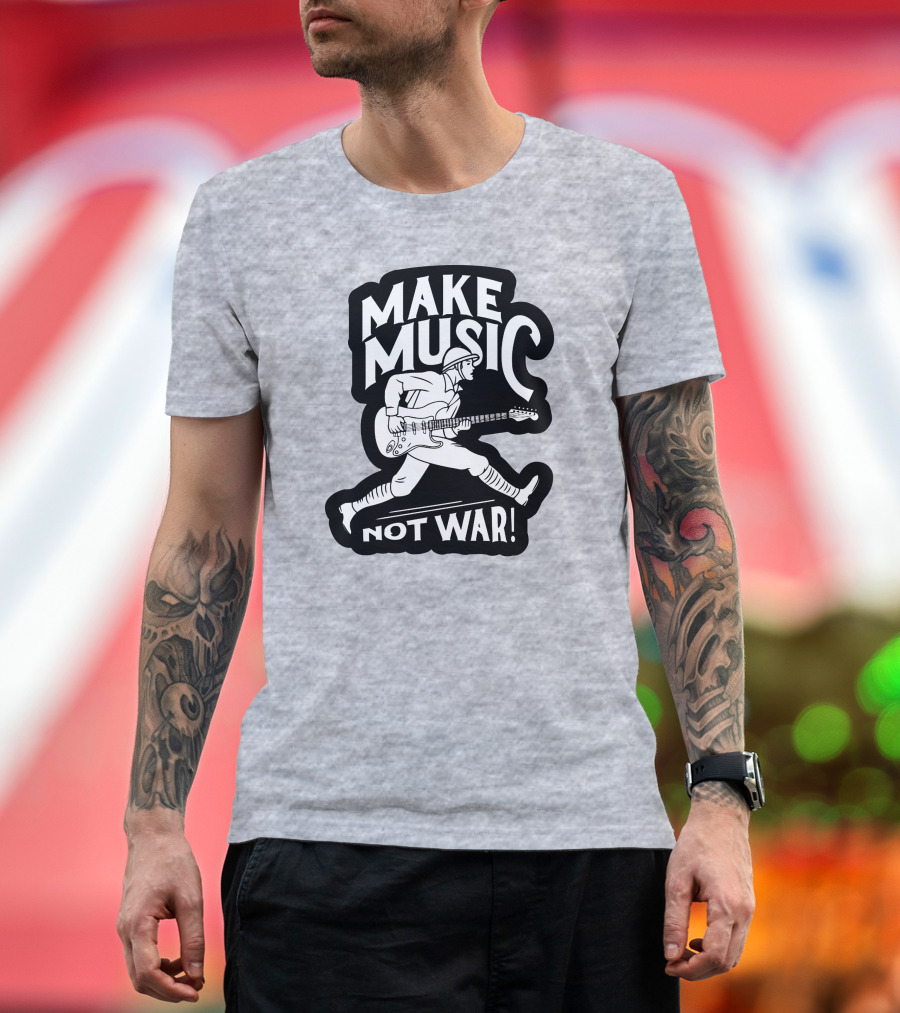 Make Music Not War Mattpinfield Vintage Soldier Guitar T-Shirt