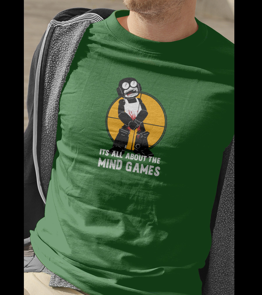 Its All About The Mind Games Targeted Character With Bloodstained Bat T-Shirt