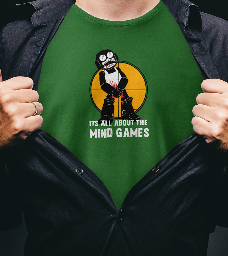 Its All About The Mind Games Targeted Character With Bloodstained Bat T-Shirt