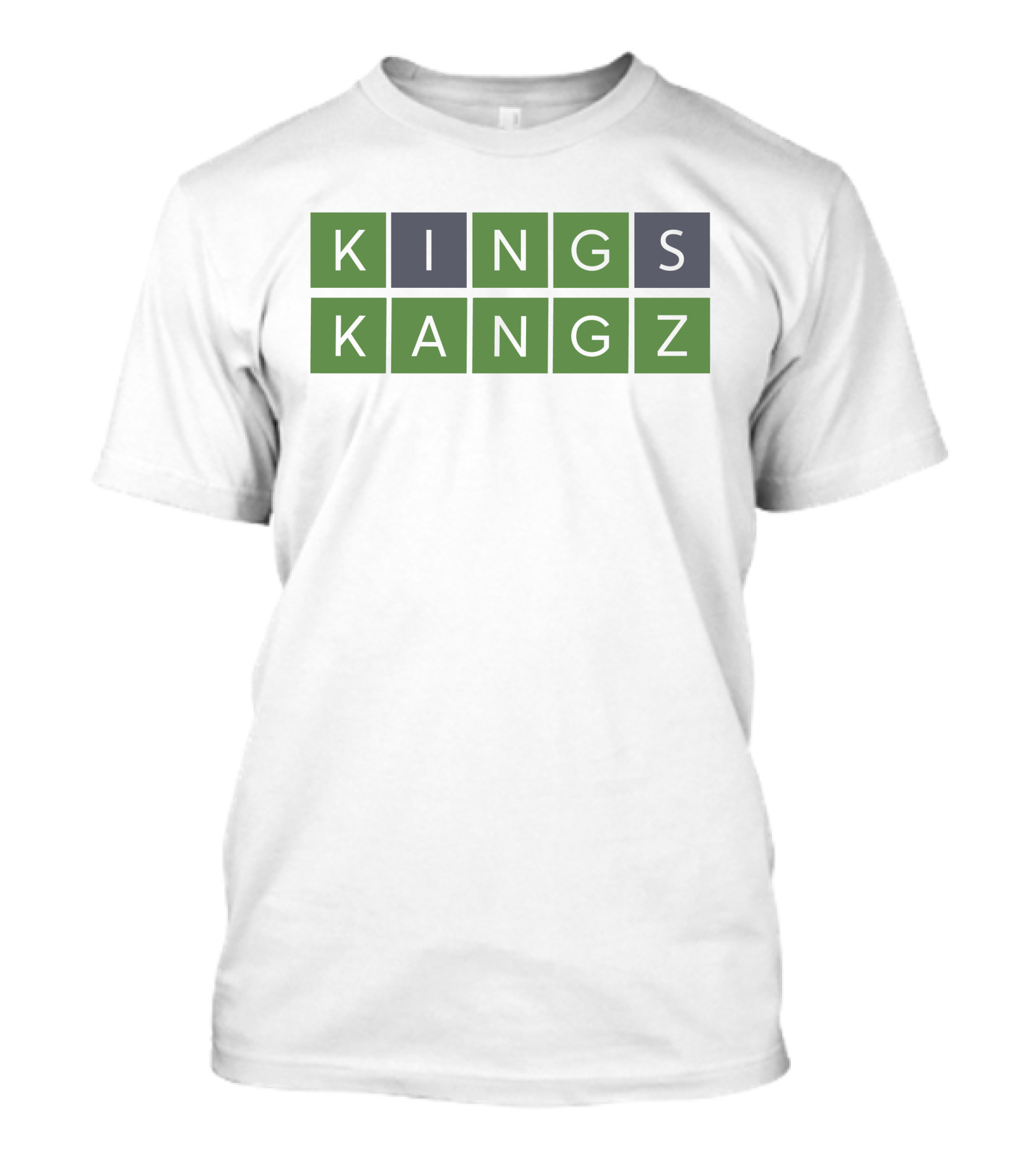 Kangz Kings Word Puzzle Green Blocks T-Shirt
