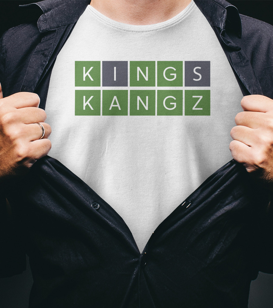 Kangz Kings Word Puzzle Green Blocks T-Shirt
